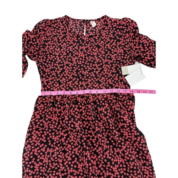 BP Black Graphic Blooms Long Sleeve Dress Size 2XSmall - Picture 10 of 11